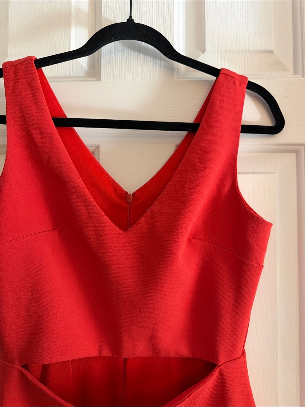 Karlie Red V-Neck Mini Dress with Waist Cutout small - Picture 2 of 4